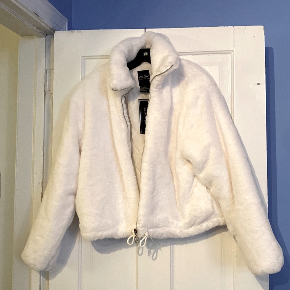 White me Jane faux fur coat medium